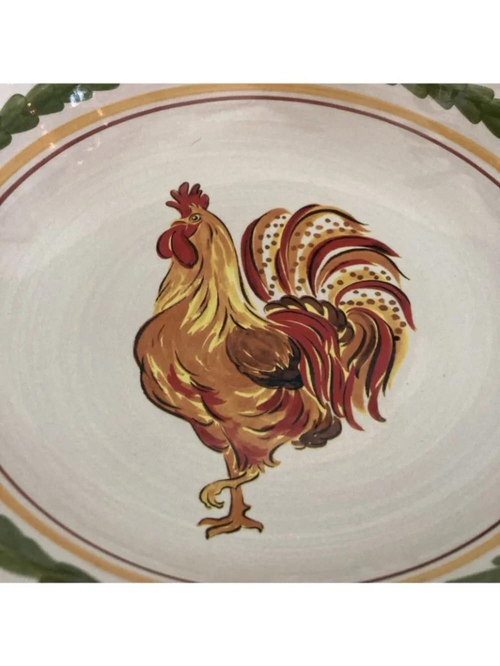 Williams Sonoma 2010 TUSCAN ROOSTERS Large Pasta Bowl One Leg Up